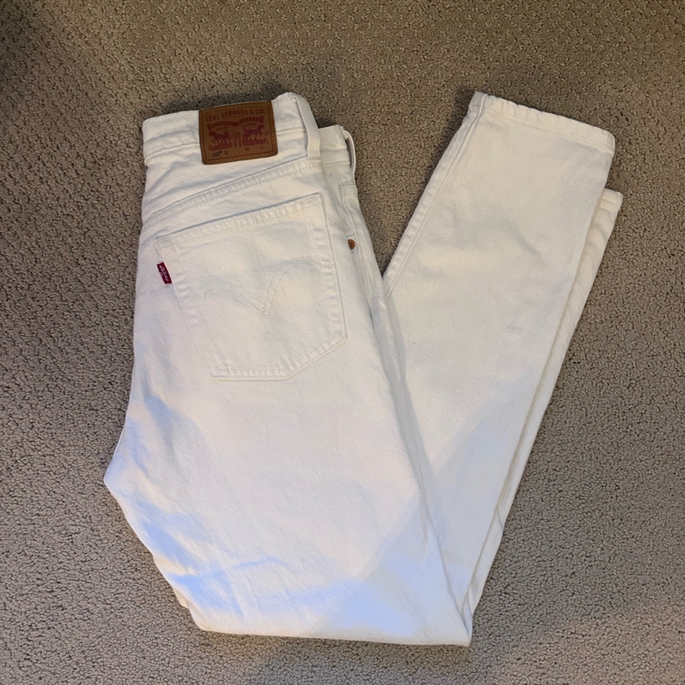 Levi's Straight Leg White Jeans
